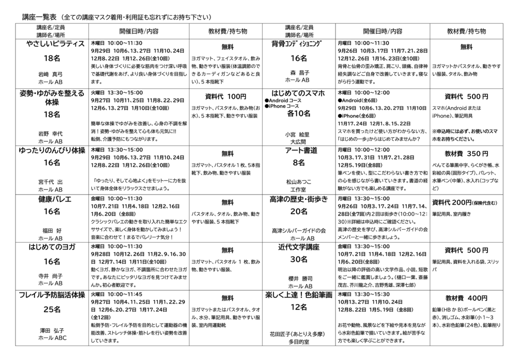 講座一覧表hpのサムネイル